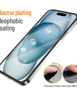 Triple Strong Super Sapphire 2.5D Frame Full Cover Tempered Glass For iPhone 15 Pro (6)