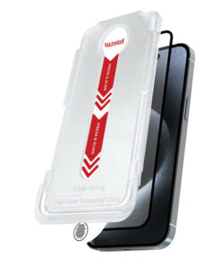 Triple Strong Tempered Glass No-dust Easy Applicator Set For iPhone 15 Pro (4)